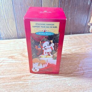 Hallmark Disney Mickey Mouse Santa Claus Christmas Stocking Hanger w/ Box